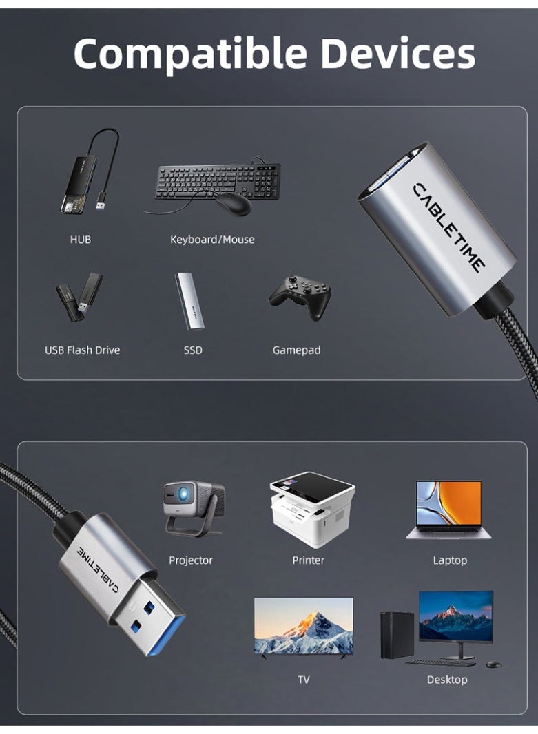 كابل تايم كابل تمديد USB 3.0 من ذكر إلى أنثى - Image 2